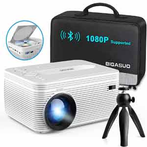 BIGASUO Full HD Bluetooth Projector Most Functional Mini Projector